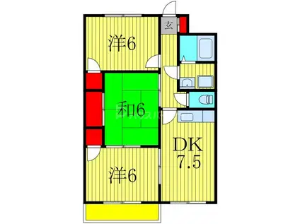 第1パークマンション西原(3DK/3階)の間取り写真