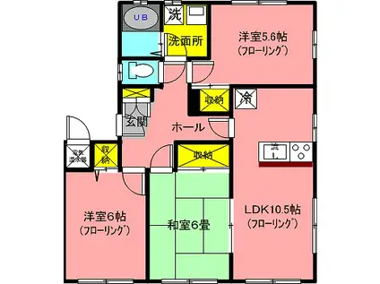 ヴィーブル(3LDK/1階)の間取り写真