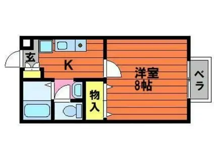 セジュール平松(1K/2階)の間取り写真