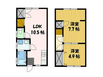 小森ハイツ(2LDK/1階)の間取り写真