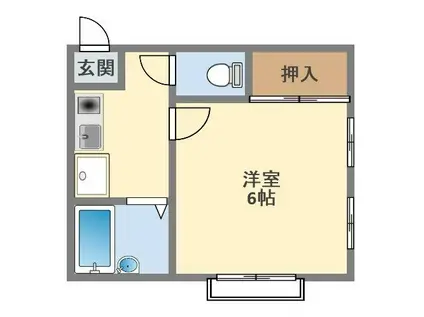 ラメールI(ワンルーム/1階)の間取り写真