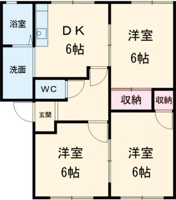 マドンナB(3DK/2階)の間取り写真