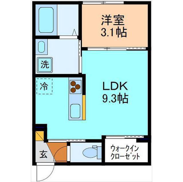 富山地鉄不二越上滝 富山駅 徒歩24分 2階建 築5年(1LDK/1階)の間取り写真