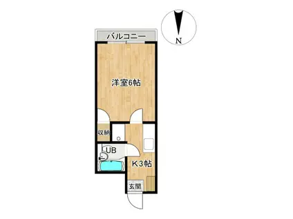 ロイヤルプラザ(1K/4階)の間取り写真