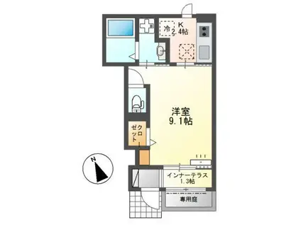 ステラータ(1K/1階)の間取り写真