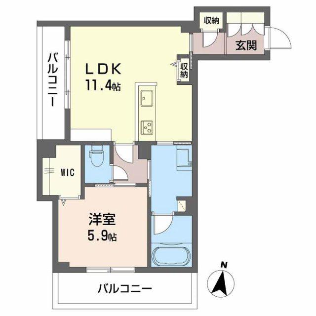 OLIVIER(1LDK/2階)の間取り写真