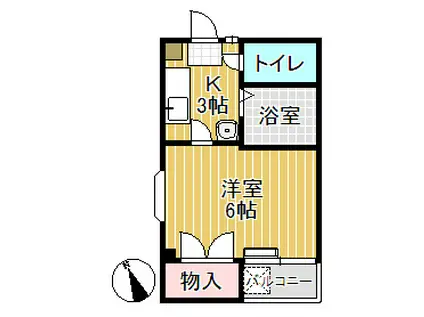 エスペラントB1B2(1K/3階)の間取り写真
