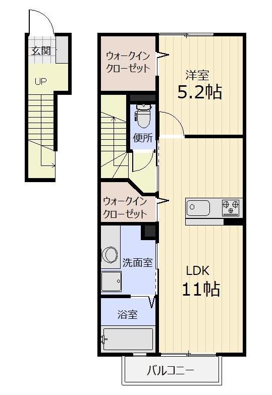 グランツ(1LDK/2階)の間取り写真