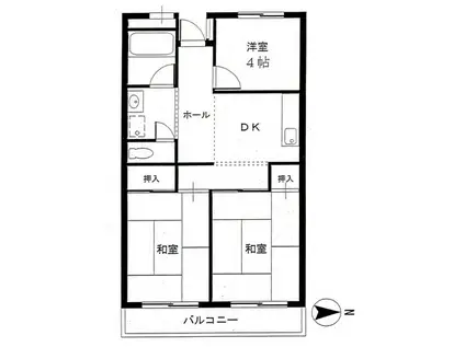 高津レジデンス(3DK/1階)の間取り写真