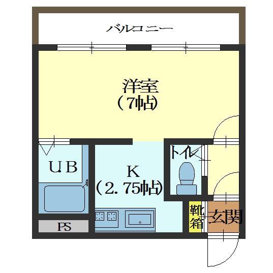 ビバリアII(ワンルーム/3階)の間取り写真