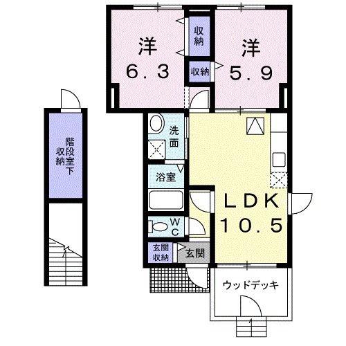 ビッグフォレストN(2LDK/1階)の間取り写真