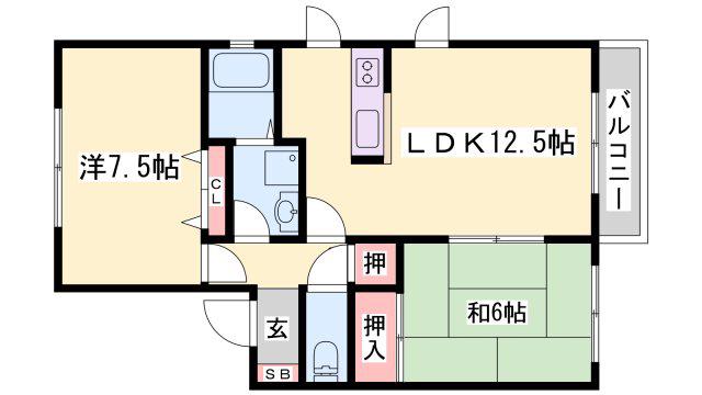 アドホックディアス(2LDK/2階)の間取り写真
