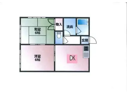 ハイツラセード(2DK/3階)の間取り写真