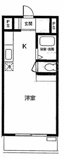 エステートピア常盤(ワンルーム/1階)の間取り写真