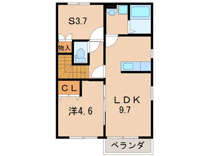 レジデンス東高屋(1SLDK/2階)の間取り写真