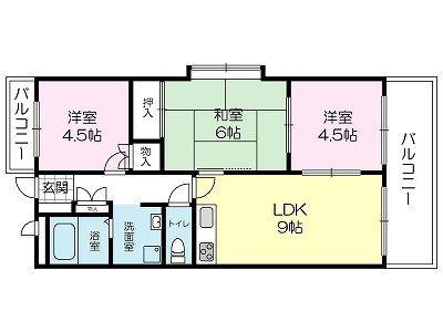 ゼニスコート(3LDK/3階)の間取り写真
