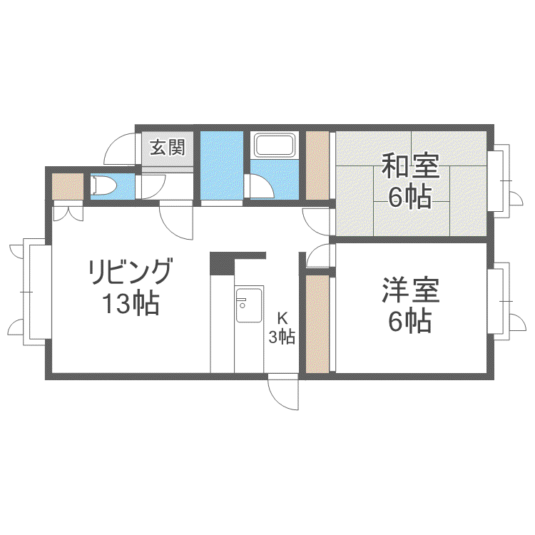 サテライトコート22(2LDK/3階)の間取り写真