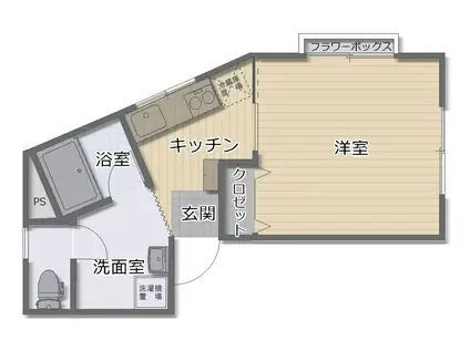 ドリームパレス鳥居ヶ丘(1K/1階)の間取り写真