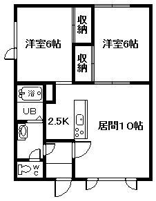 ハイツ来夢来人(2LDK/1階)の間取り写真