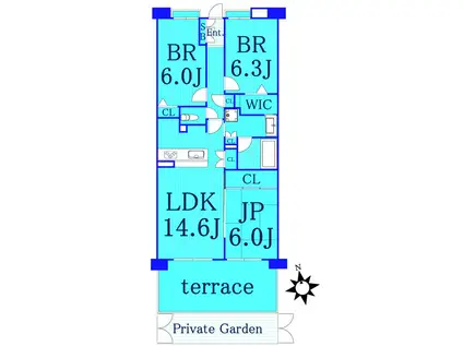 クリオ保土ヶ谷伍番館(3LDK/2階)の間取り写真