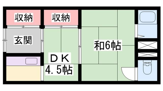 あすかハイム(1DK/2階)の間取り写真