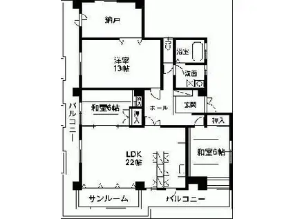 清水第一マンション(3SLDK/3階)の間取り写真