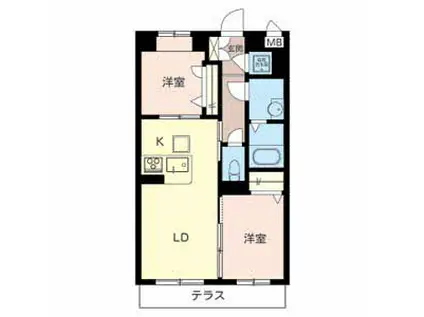 グレースコート(2LDK/1階)の間取り写真