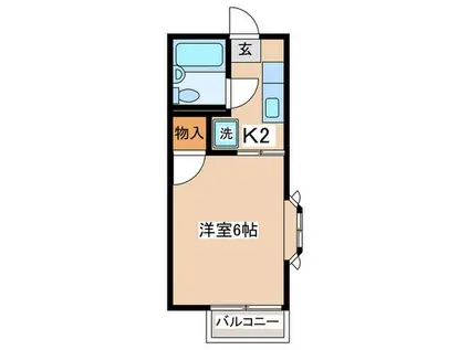 ホワイトドミール(1K/1階)の間取り写真