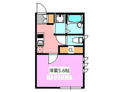 エスポア(1K/2階)の間取り写真