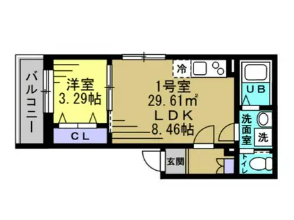 LD八千代中央(1LDK/2階)の間取り写真