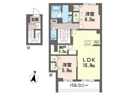 さくらハウス(2SLDK/2階)の間取り写真