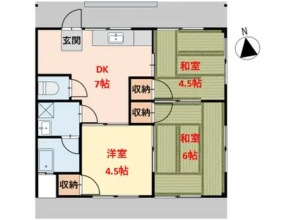中島アパート(3DK/1階)の間取り写真