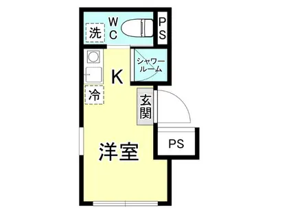 ヴィラ浅草(ワンルーム/2階)の間取り写真