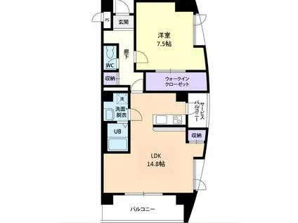 ファースト・ラフィーネ・学園(1LDK/2階)の間取り写真