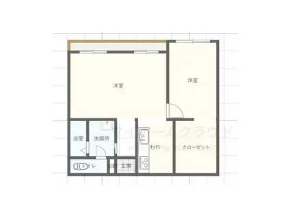 コーポアプリコット(1LDK/3階)の間取り写真