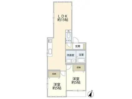 AILIビル(2LDK/1階)の間取り写真