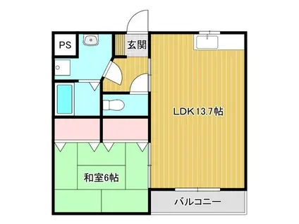 サンジュエール(1LDK/3階)の間取り写真