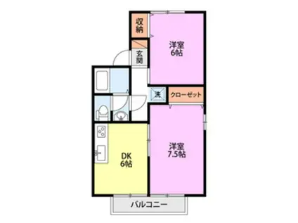 サプライム新和B(2DK/2階)の間取り写真