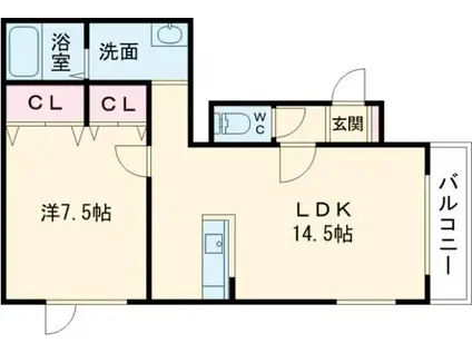 LUMINOUS船見(1LDK/1階)の間取り写真