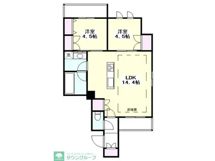 ウエスト SEDONA(2LDK/2階)の間取り写真