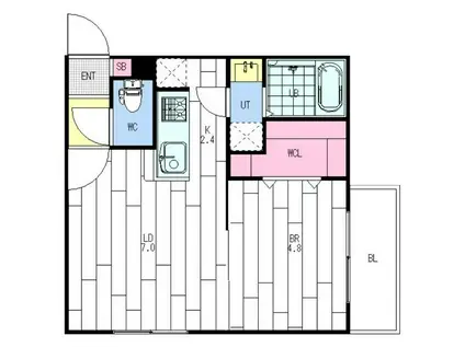 AMU南郷(1LDK/1階)の間取り写真