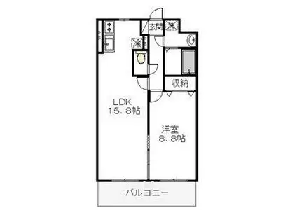壱番館元今泉(1LDK/4階)の間取り写真