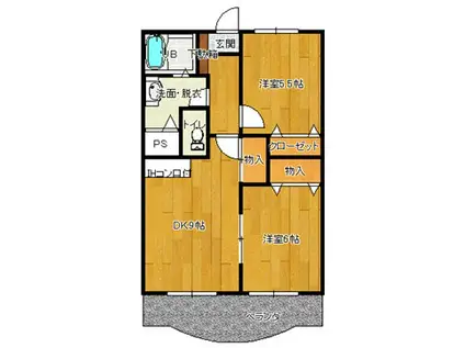 ソルテオオギヤ(2DK/1階)の間取り写真