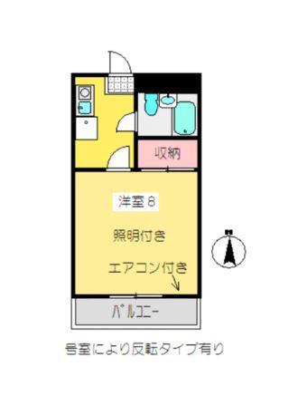 KANZAKI駅前マンション(1K/3階)の間取り写真