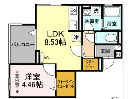 POLYKATOIKIA N ポリカテイキアエヌ(1LDK/3階)の間取り写真