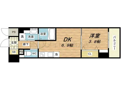 レオンコンフォート本町東II(1DK/6階)の間取り写真