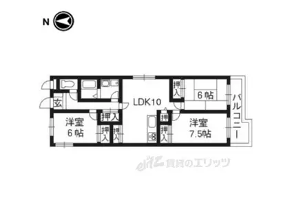 レストプレイス西川(3LDK/1階)の間取り写真