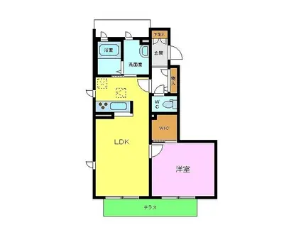 シャーメゾンオプス(1LDK/1階)の間取り写真