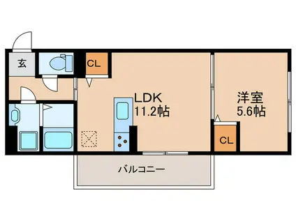 FLEURII(1LDK/3階)の間取り写真