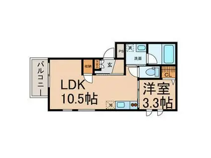 ALBIREO(1LDK/1階)の間取り写真